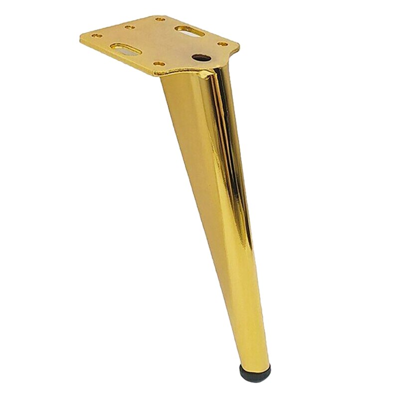 4 pezzi piedini di supporto in metallo piedini per divani conici piedini per tavolo armadio gambe per tavolo 18Cm con accessori per viti di montaggio: Oro spazzolato