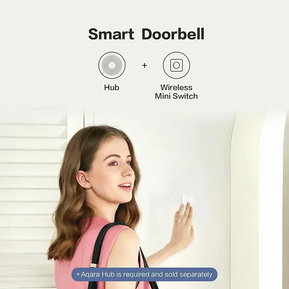 Aqara-Mini interruptor inalámbrico con Sensor Zigbee, botón de Control de una tecla, Control remoto inteligente, Automatización del hogar para Homekit Mija Mi Home