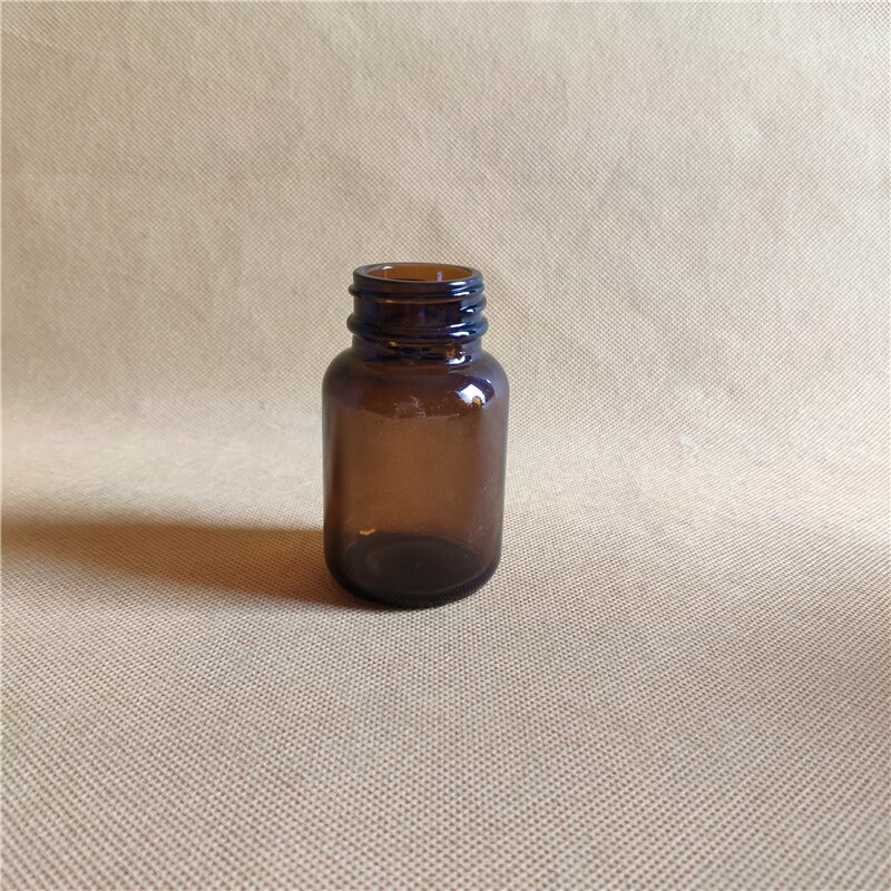 Marrón 60 ml de vidrio de boca ancha botella de reactivo químico botella de vidrio marrón botella de muestra botella de juego Junta PTFE