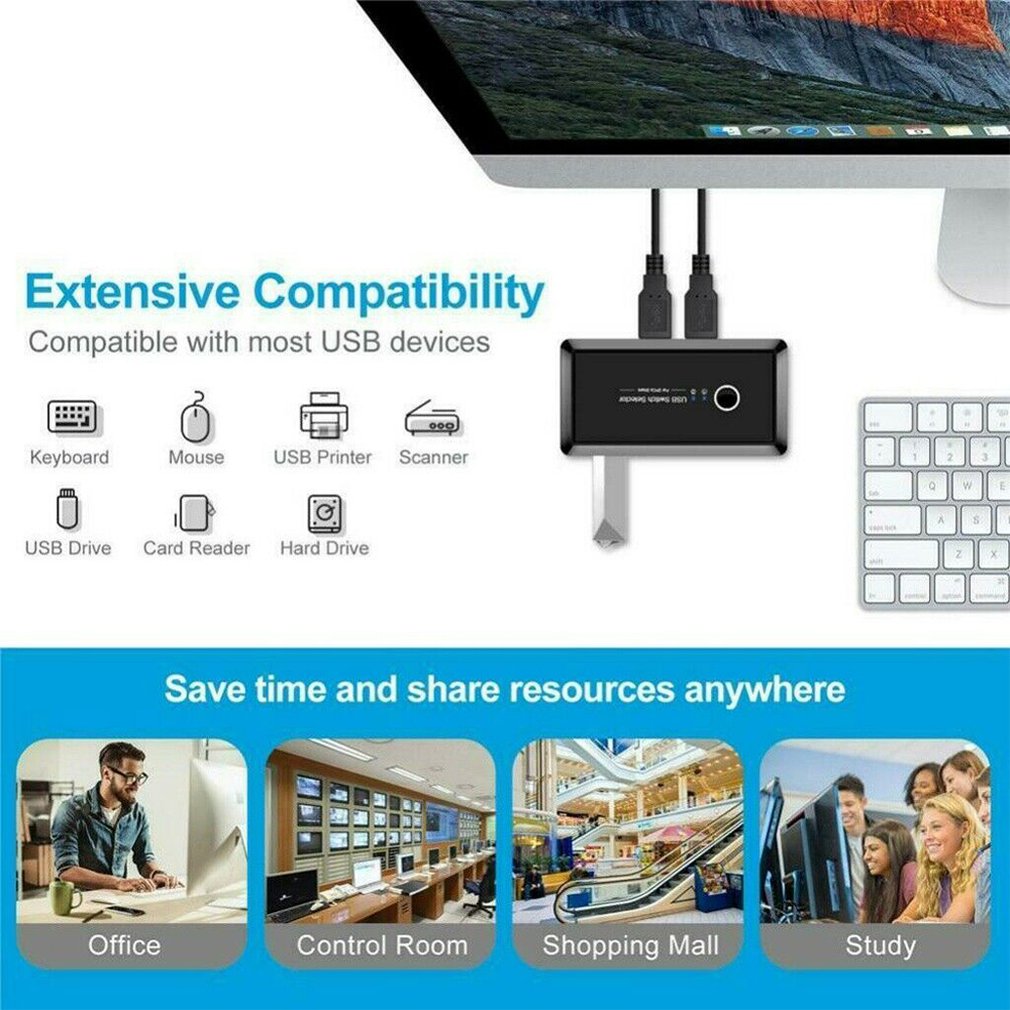 USB 3.0 Switch Selector 4 Port USB Sharing Switcher For PC Scanner Mouse Printer for Keyboard Monitor USB Switch