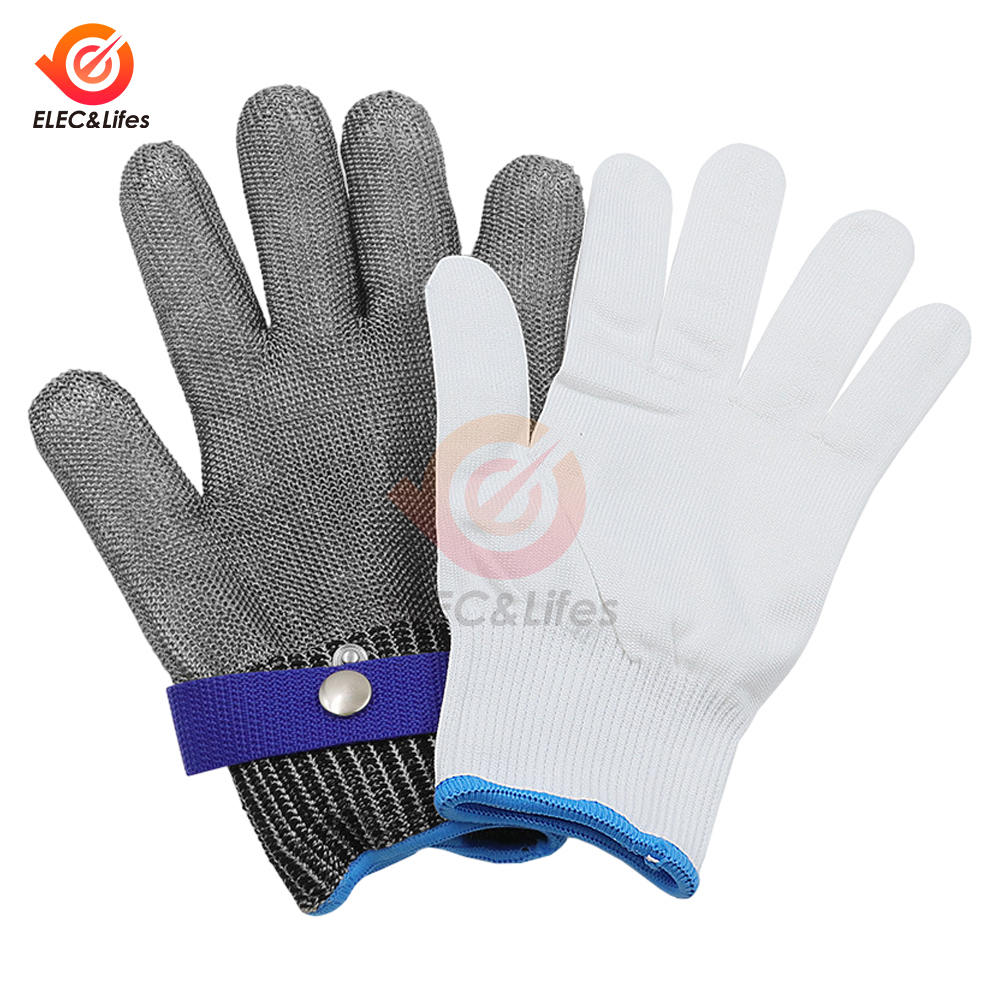Schnittschutzhandschuhe aus Edelstahldraht, schnittfeste, gewebte Sicherheitsarbeitshandschuhe, sterben Fischtötende Küchenhandschuhe aus Metall und Eisen schneiden