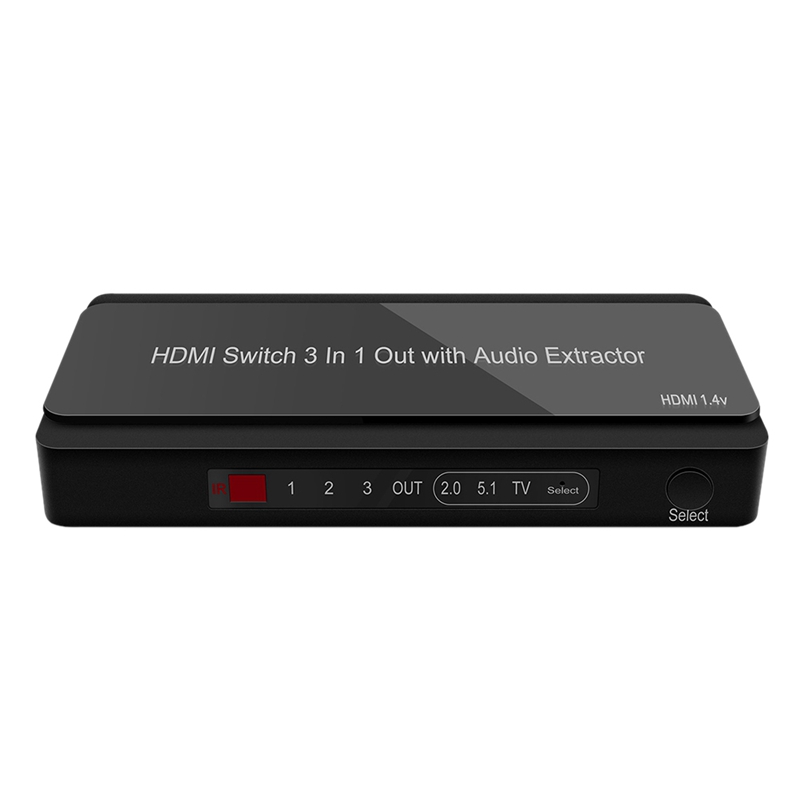 Hdmi-compatibele audio drie-in-één 4k audio splitter hdmi-switcher drie ingangen en één uitgang met audioscheiding: Default Title