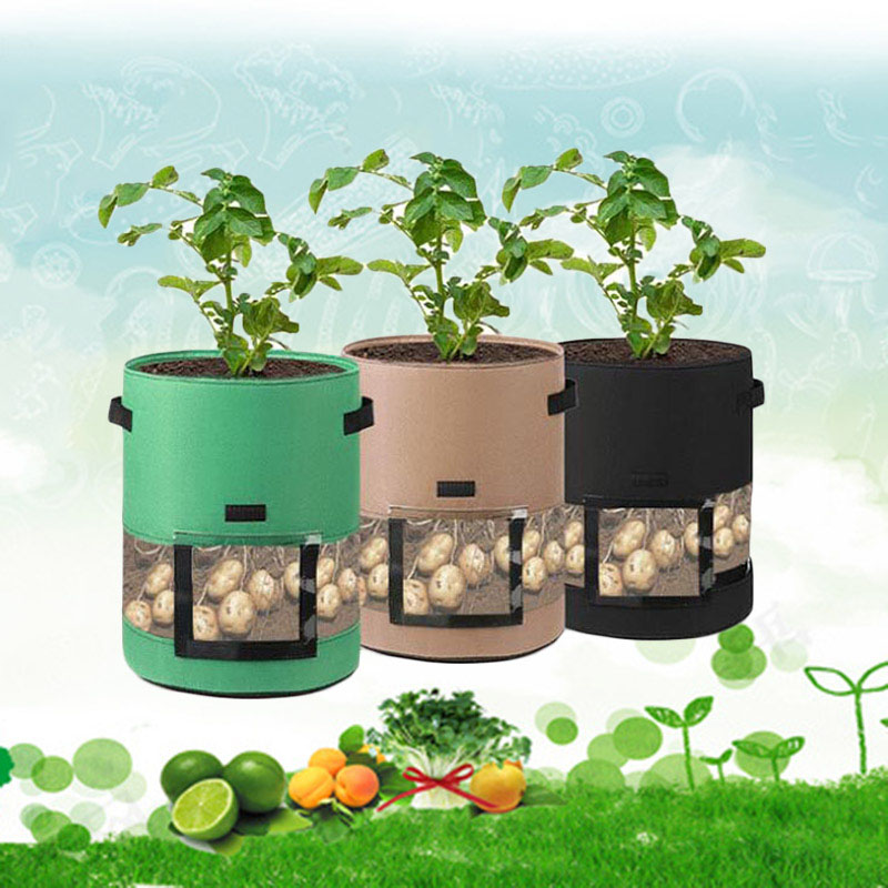 Garden Tools Potato Plant Grow Bags With Window Potato Pot greenhouse Vegetable Growing Bag Moisturizing jardin