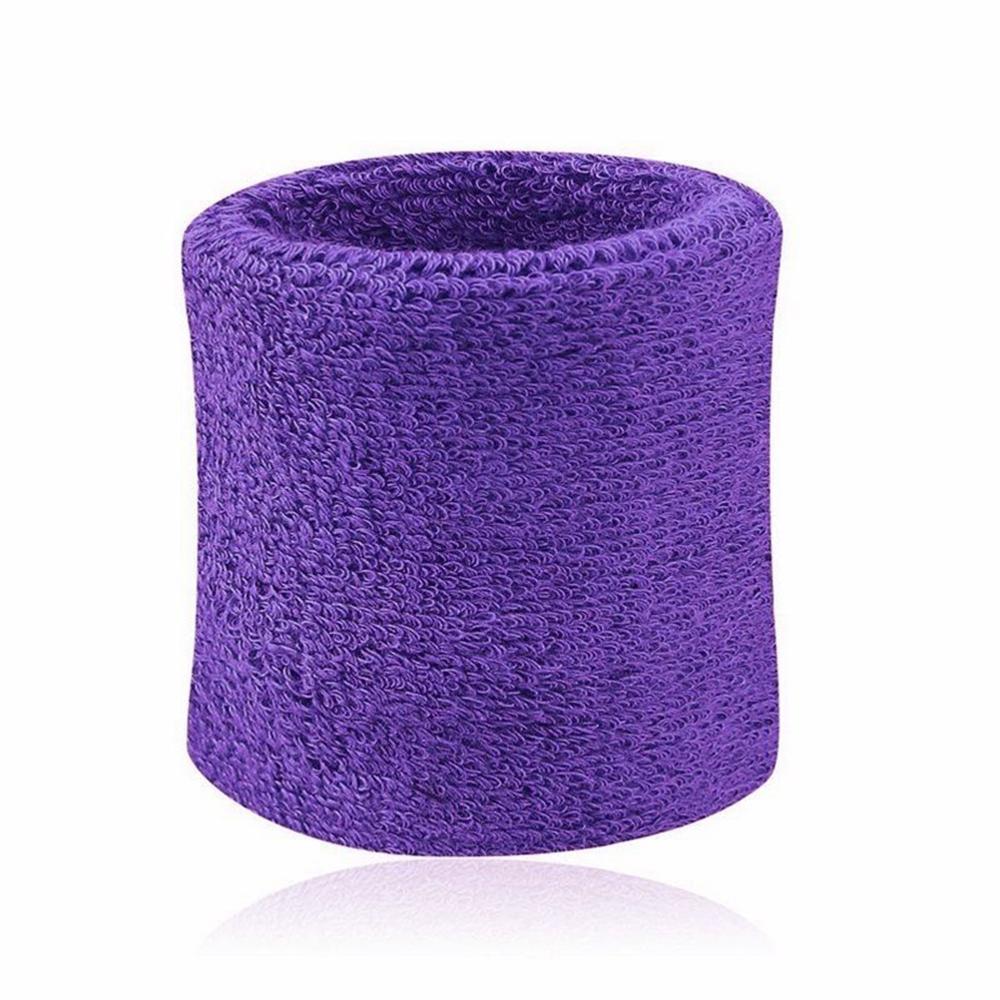 HOT 2PCs braccialetti Sport fascia per il sudore fascia per la mano sudore supporto per il polso Brace avvolge protezioni per palestra pallavolo pallacanestro: VIOLA