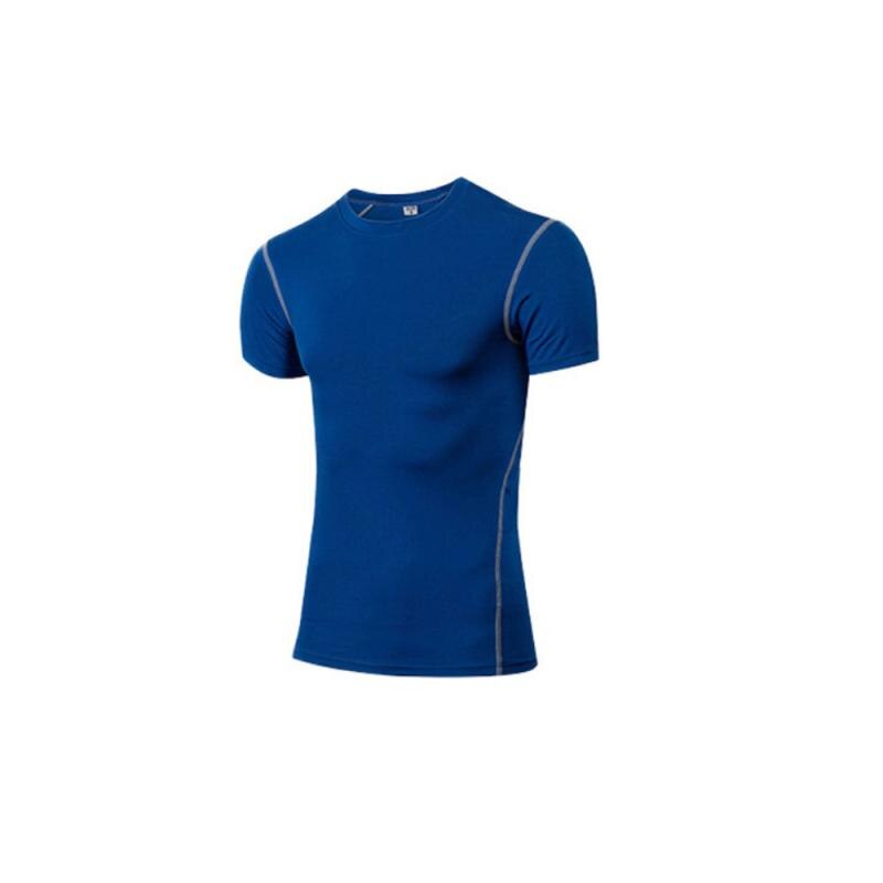 Newest Running T Shirt Quick Dry Fitness Shirt Training Exercise Clothes Gym Sports Tops Breathable Sport Vest: L / blue