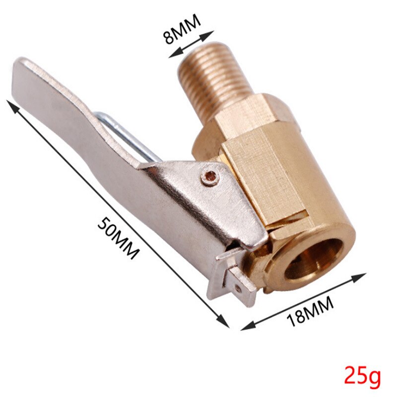 Bærbar bil auto messing 8mm dekk hjul dekkventil luftchuck inflator pumpe ventil klips klemmekobling adapter biltilbehør: Skruegjenger