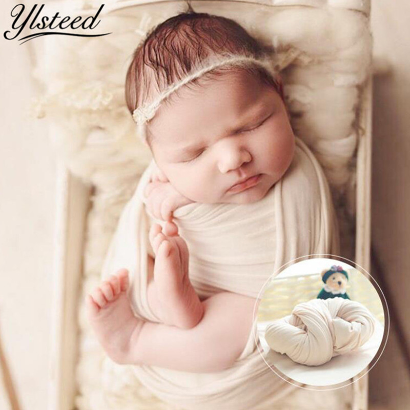 Ylsteed Pasgeboren Fotografie Props Stretch Baby Fotografie Wraps Deken Pasgeboren Inbakeren Baby Fotoshoot Props Accessoires