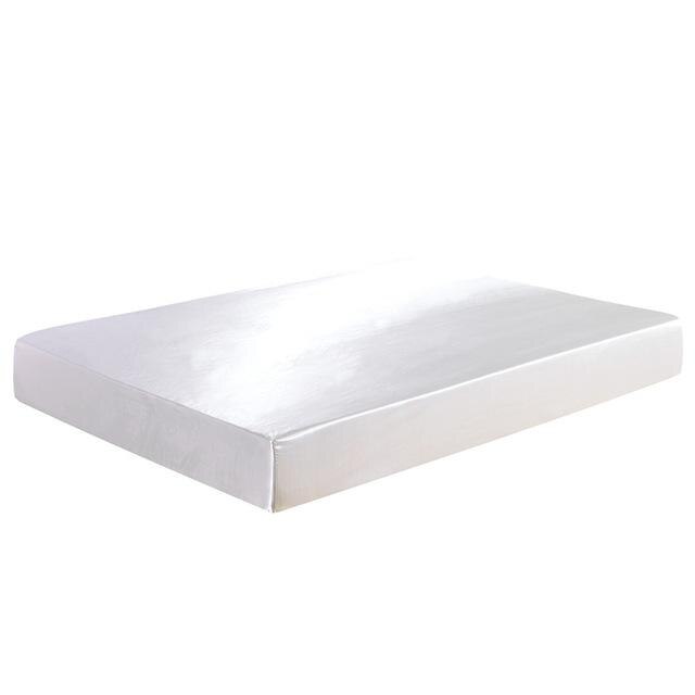 72 soie Drap Housse sur bande élastique couleur unie Housse matelas draps de lit 8 taille Drap Housse de Matela reine roi Drap de lit: WHITE / 99x199cm