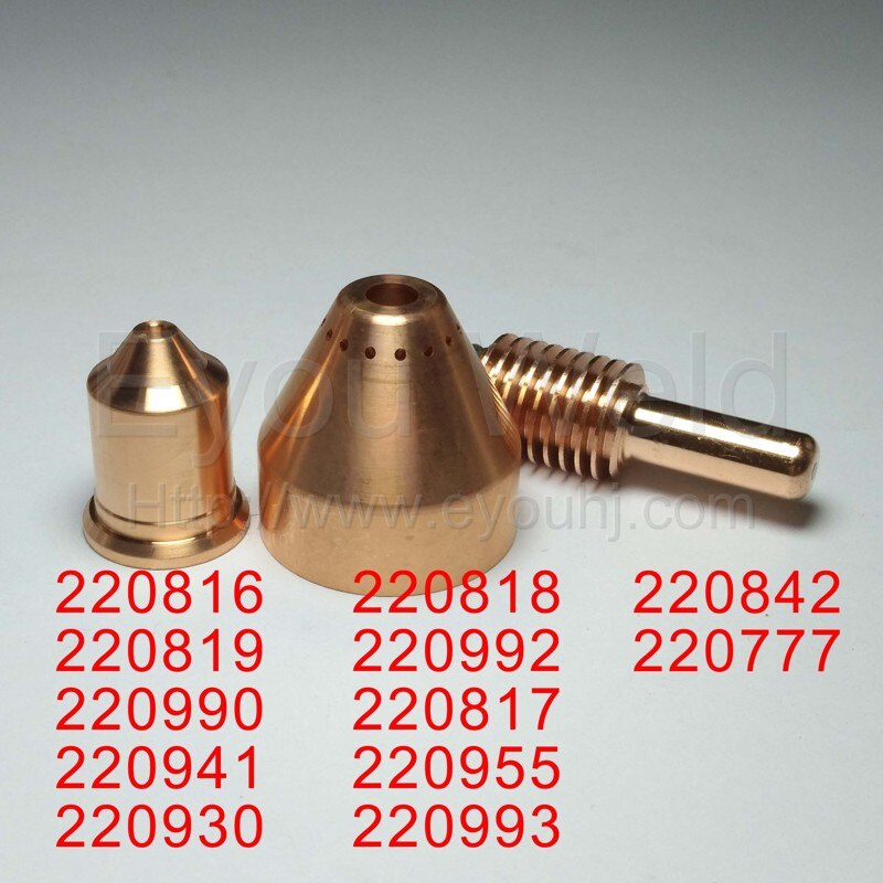 Electrode 220842 Nozzle 220816 220819 220930 220941 220990 Shield 220818 220777 [ PMX 45/65/85/105A ]Consumables for Plasma Cut