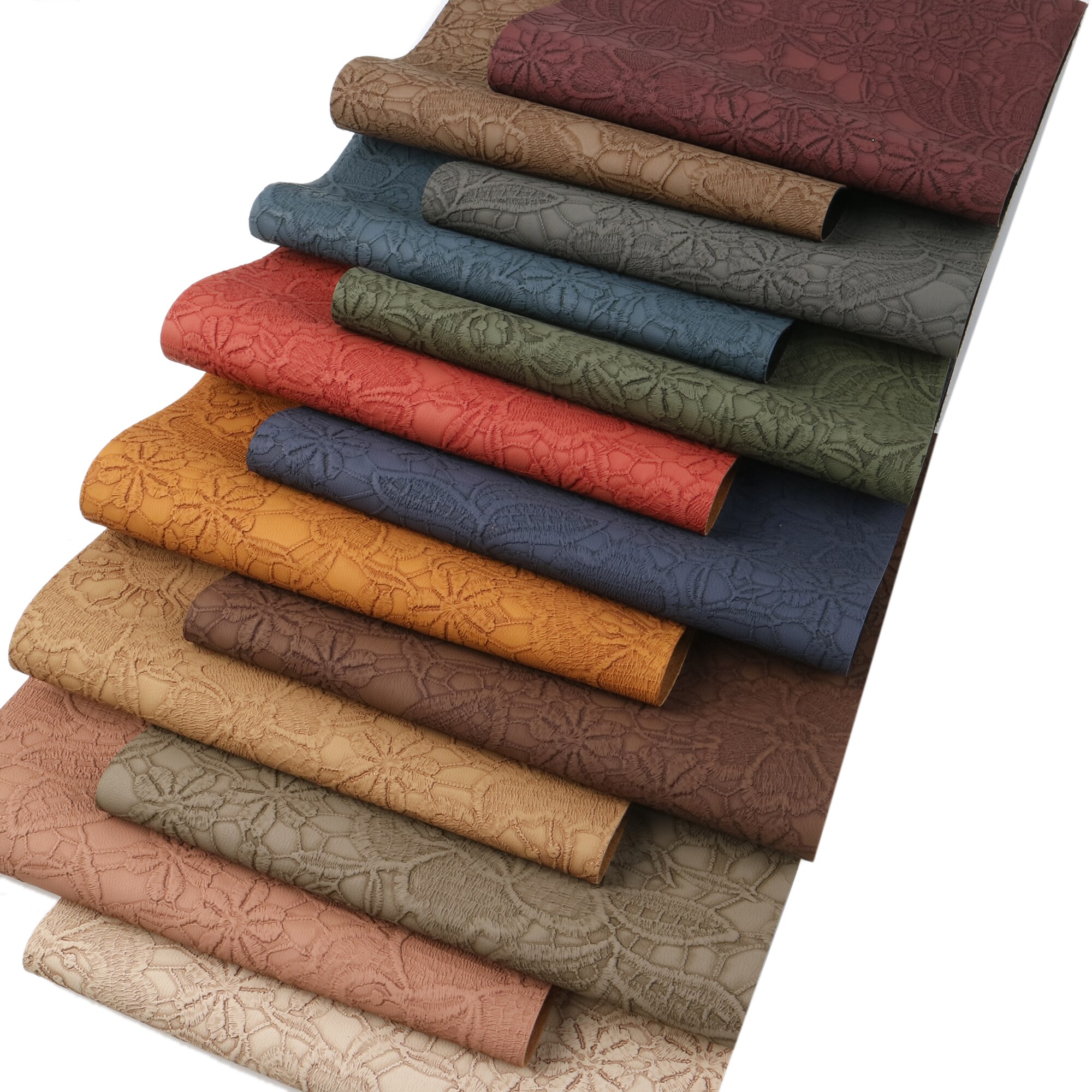 20*33cm Lace Textured Embossed Solid Faux Leather Sheets For Bows Leather Crafts DIY Handmade Material Vinyl Fabric,1Yc22115