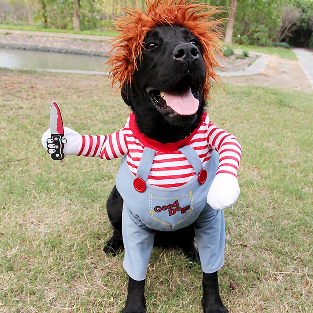 1Pc Halloween Dog Costumes Funny Pet Clothes Adjustable Dog Cosplay Costume Sets Novelty Clothing For Medium Dogs Bulldog Pug