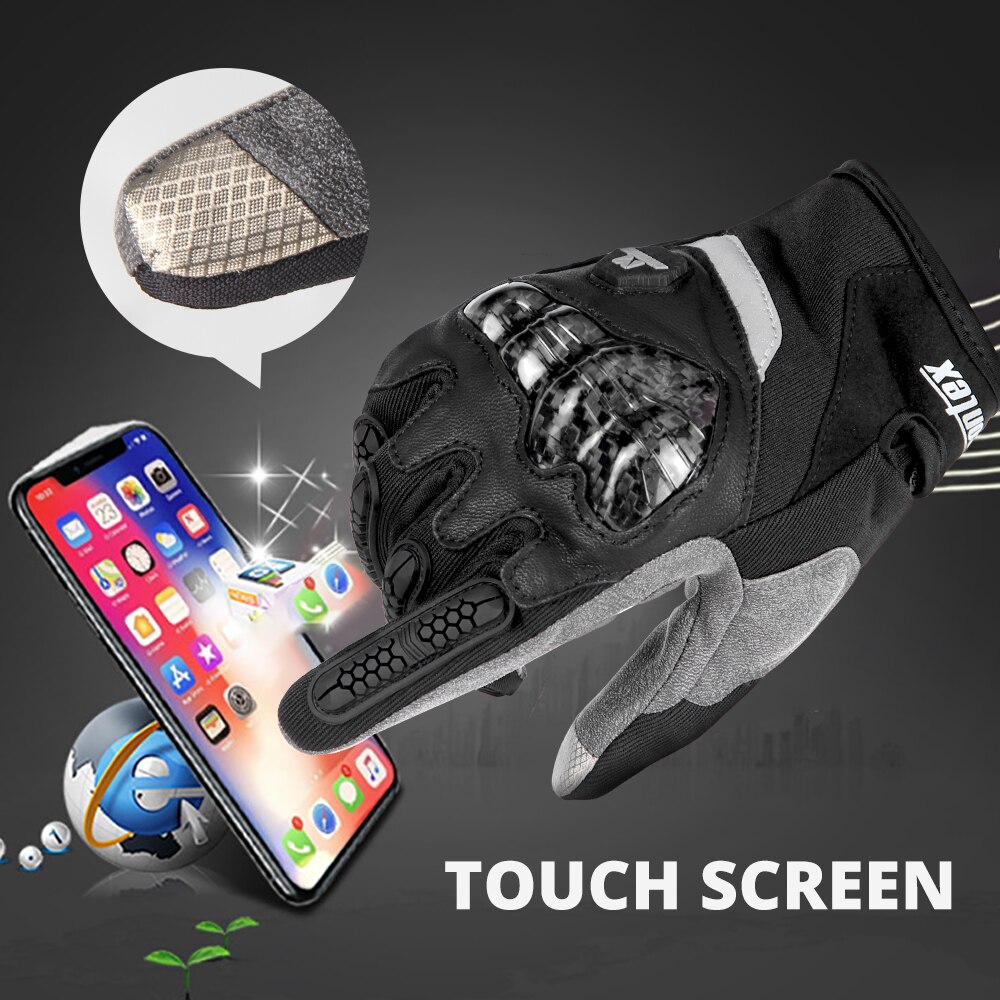 Masontex Moto-Cross Handschuh Kohlenstoff Fiber Motorrad Handschuhe Voll Finger Moto Touchscreen Guantes Moto Atmungsaktive Motorrad Handschuhe