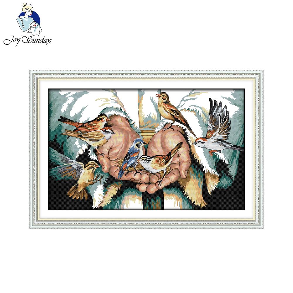 Joy sunday figure style With love in the hands embroidery kits stamped cross stitch kits for christmas embroidery patterns