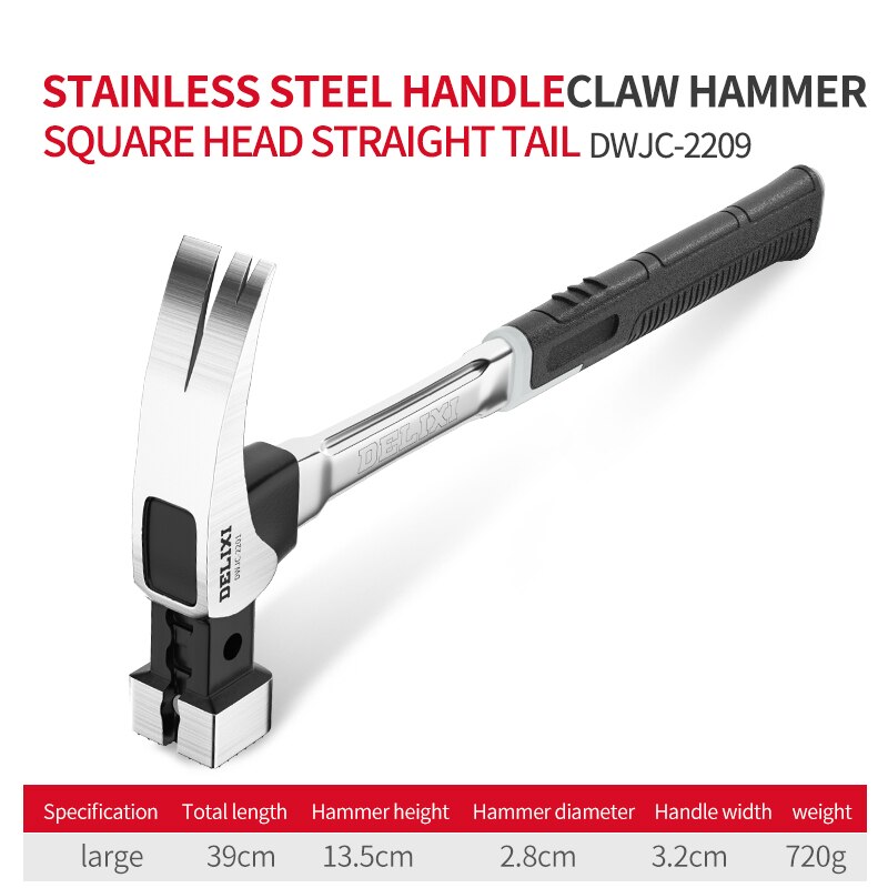 Hand Tool Magnetic Claw Hammer for Woodworking Automatic Nail Suction Hammer Multifunction Non-slip Shockproof Steel Hammer: 2