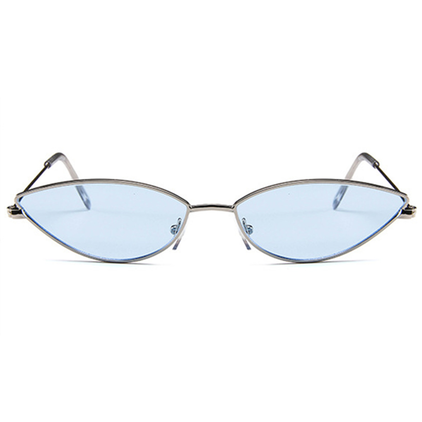 Metal Frame Women Cat Eye Sunglasses Cute Sexy Brand Summer Retro Small Frame Black Red Cateye Sun Glasses UV400: Blue