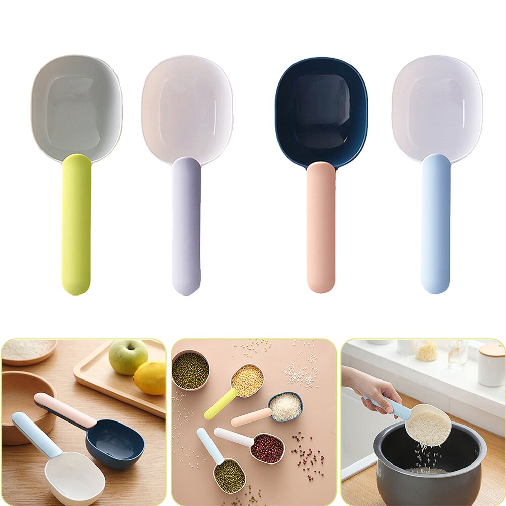 Multi-function Portable Food Scoop with Plastic Sealing Clip Measuring Scoops Rice Spoon Grain Shovel Measuring Flour Scoops
