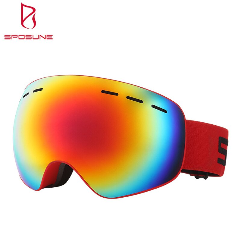 Skidglasögon  uv400 skydd snowboard glasögon imfri stor skidmask glasögon snö snöskoter man kvinnor skidåkning utomhus sport: Hx -037b