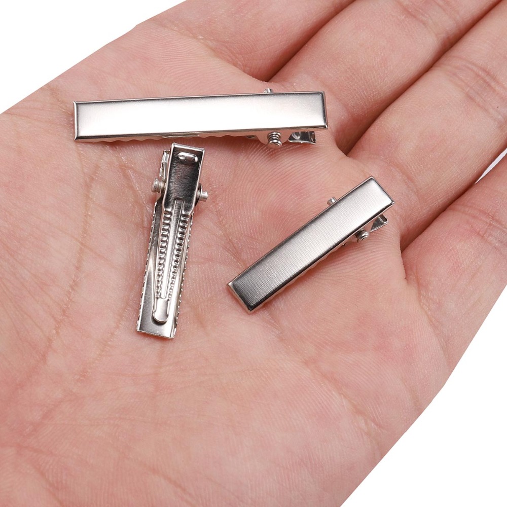 20pcs/lot 30/40/45/55mm Air Clips Single Prong Alligator Hairpin With Teeth Blank Setting For DIY Hair Clips Jewelry Making Base