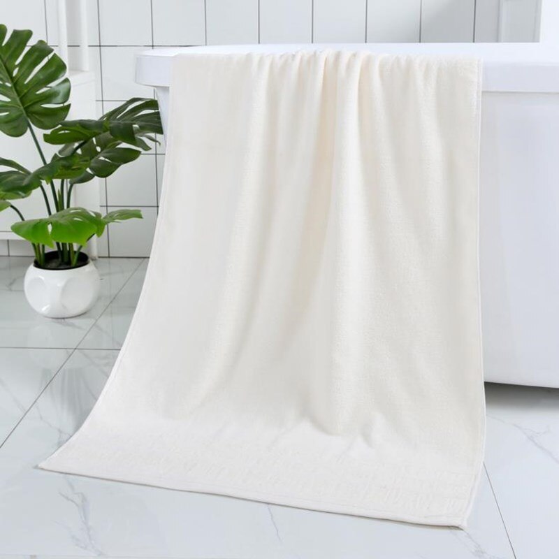 70 x 140cm badehåndklæde 33 x 74 cm håndklæde blødt godt vand imbibition falmer ikke voksne og børn 100%  bomuld: Hvid 70 x 140cm