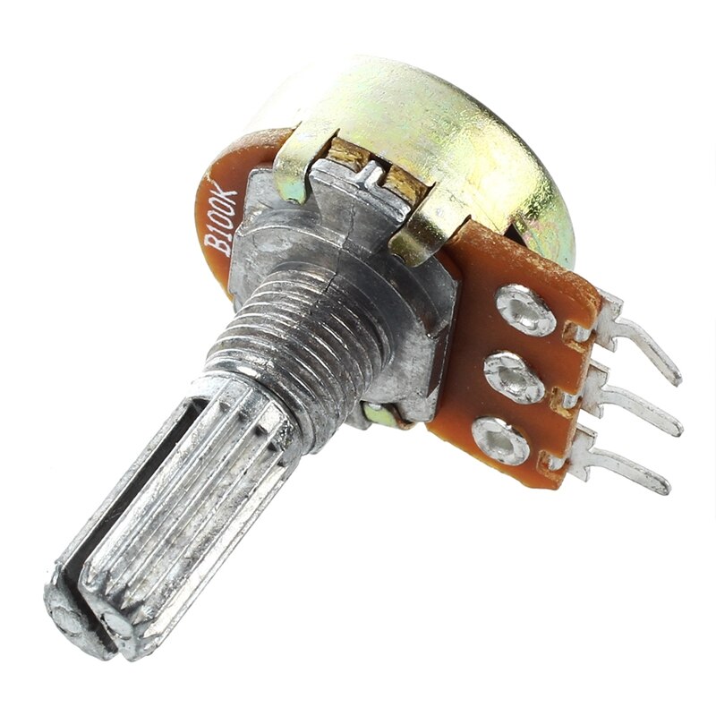 10 pièces 1Uf 50V 105C condensateur électrolytique Radial 5X11Mm & 5 pièces 100K Ohm 3 bornes potentiomètre à arbre rotatif