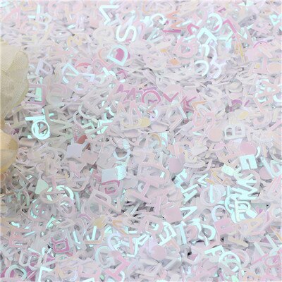 6mm bokstäver karaktär lösa paljetter för pyssel glitter pailletter scrapbooking paljetter konfetti nail arts dekoration diy 20g: Ab vit / 20g