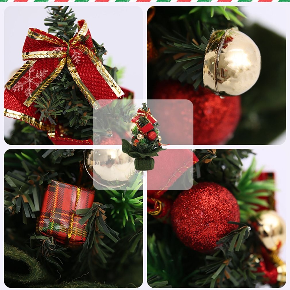 Mini Artificial Christmas Tree Indoors Decorations Small Pine Tree Year Festival Party Ormament Decorations