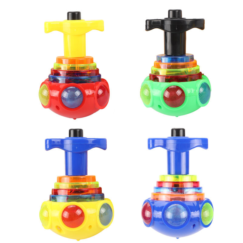 Spinning top flash lysende spinning toppe legetøj farverig top udkast legetøj blinkende led gyroskop børn klassisk legetøj