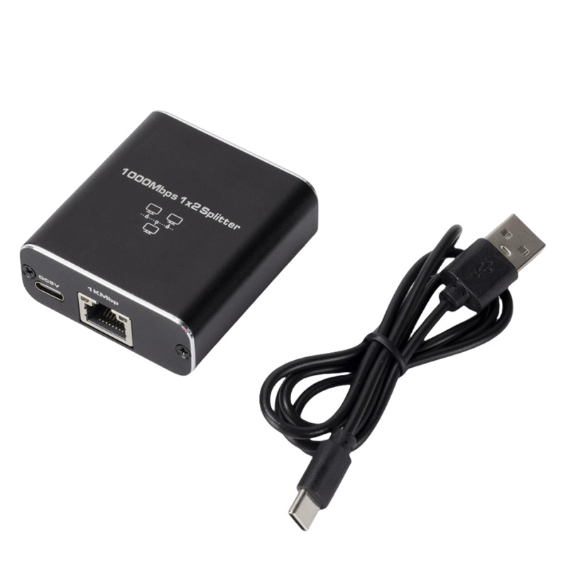 Gigabit ethernet divisor rj45 divisor adaptador de extensão gigabit 1000mbps conector de rede 1 a 2 para pc portátil tv box roteador: Default Title