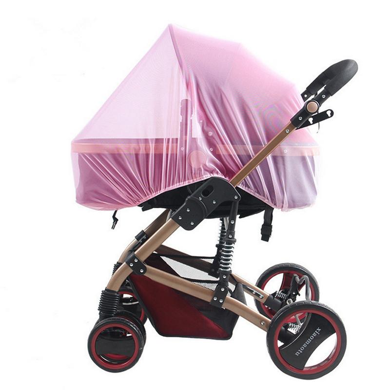 2pc/- delige kinderwagen, muggennet, veilig babybeschermingsnet, kinderwagenaccessoires, karren-muggennet: Roze