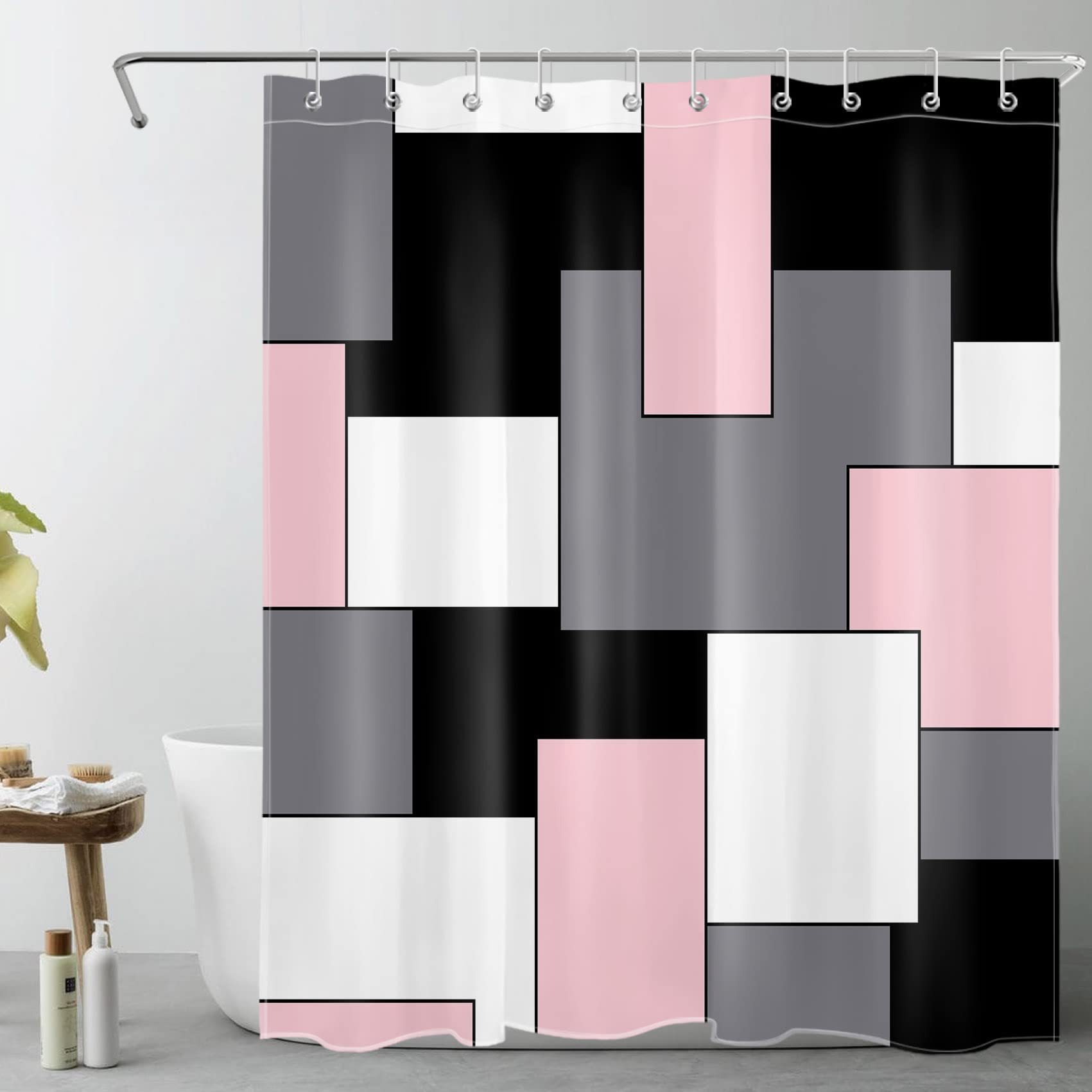 Digital Printing Shower Curtain Printed Washable Bath Curtain with Hooks Home Decor Bathroom Accessories Partition Curtains: 180×200cm / PURPLE