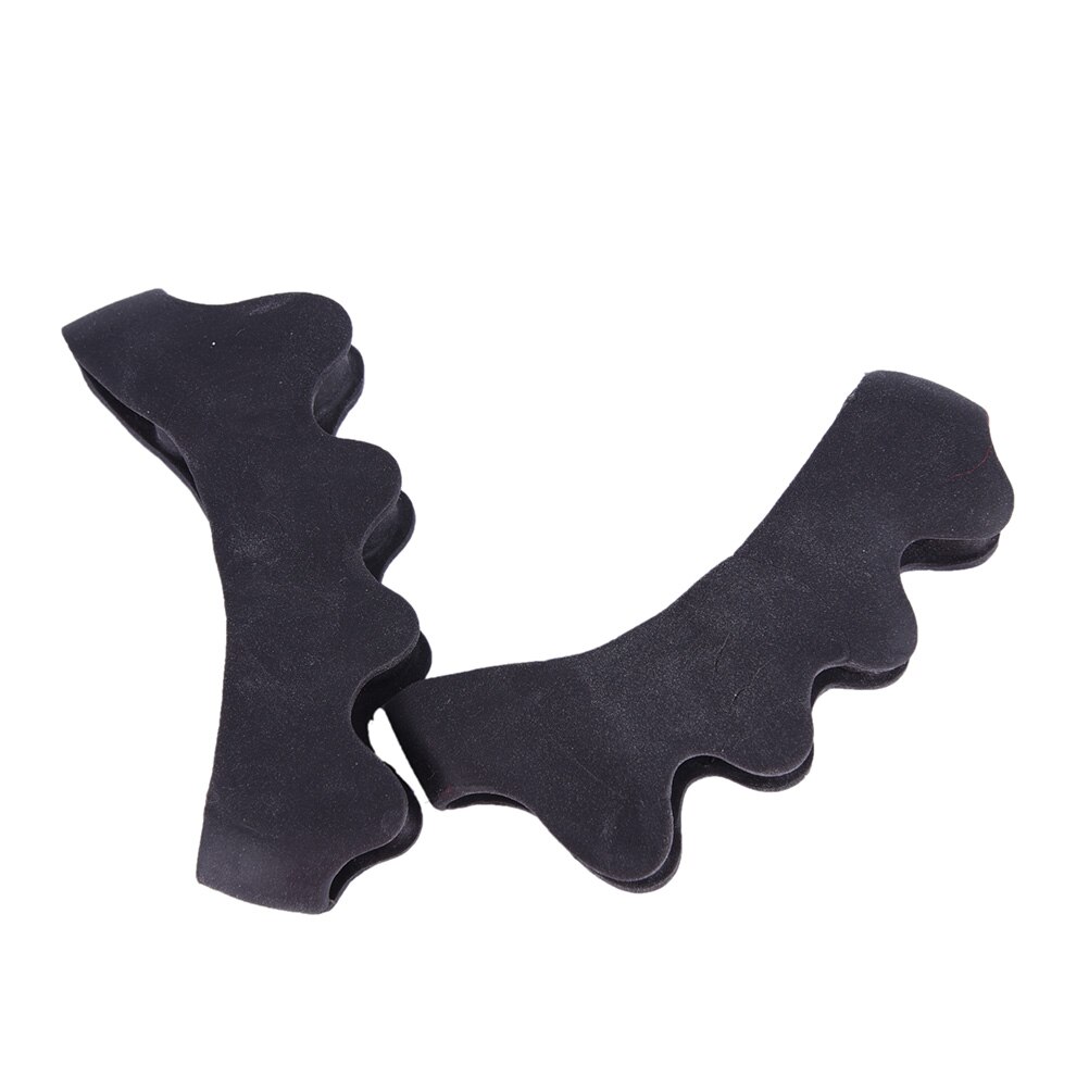 Corretor de hallux valgo de silicone, separador de cinco dedos e corretores de joanete, divisor para dedos, espalhador de pés, 1 par: Black