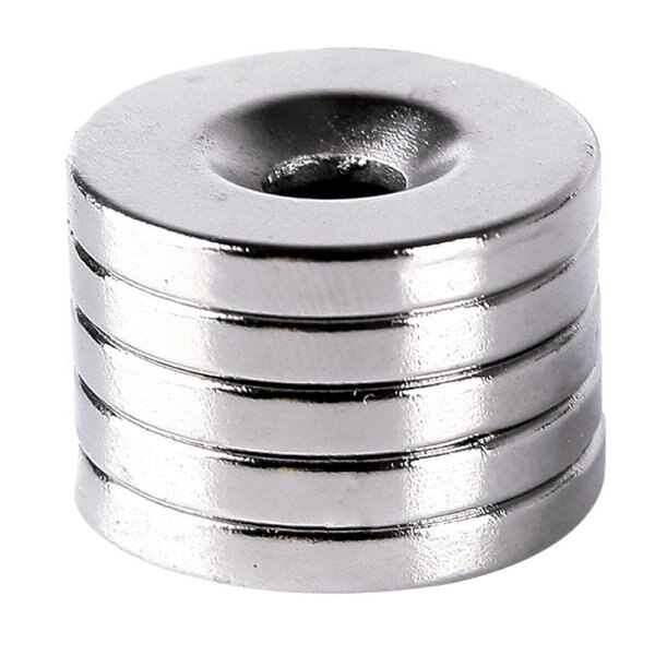 5-20 stks/pak D20mm x3mm Gat 5mm Ring Zeldzame Aarde Sterke Verzonken Neodymium Magneten Verwerking Technologie N50