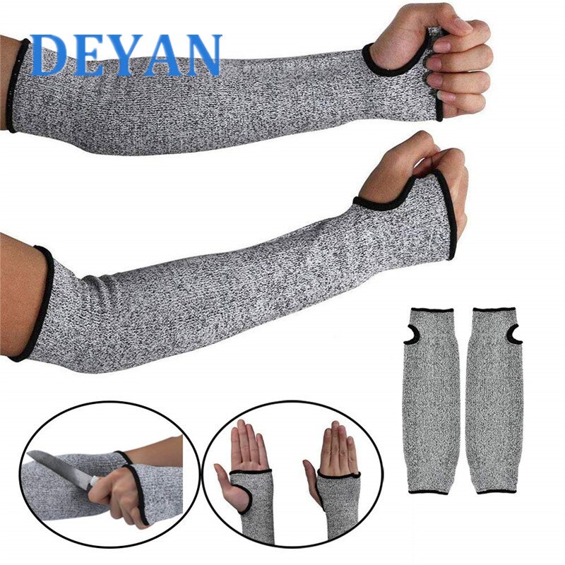 Manguitos anticorte para el brazo, protección para el trabajo del brazo, transpirable y duradera, EN388, Nivel 5, guantes de seguridad resistentes a los pinchazos, 1 par