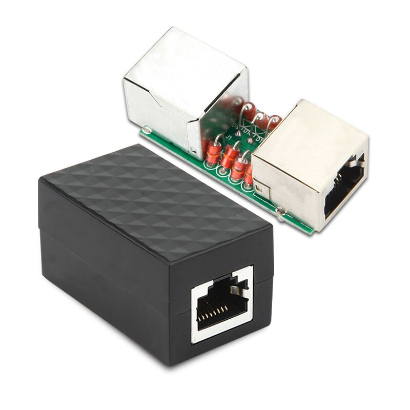 En-Labs Surge Thunder Lightning Protector RJ45 Lan Koppeling Adapter, cat6 7 5E Netwerk Kabel RJ-45 In-Line Connector Extender