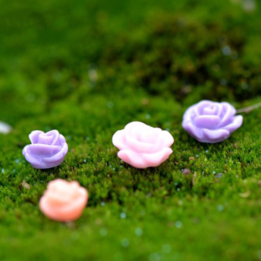 5 Pçs/lote Colorido Mini Simulação flores Do Jardim de Fadas Em Miniatura Terrário Acessórios 2 Tamanhos Aleatória Mini Decoração Do Jardim