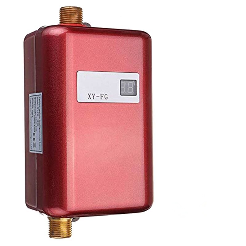 3800W Water Heater Mini Tankless Instant kitchen Heating Thermostat US Plug Intelligent Energy Saving Waterproof 10166: Red / AU Plug