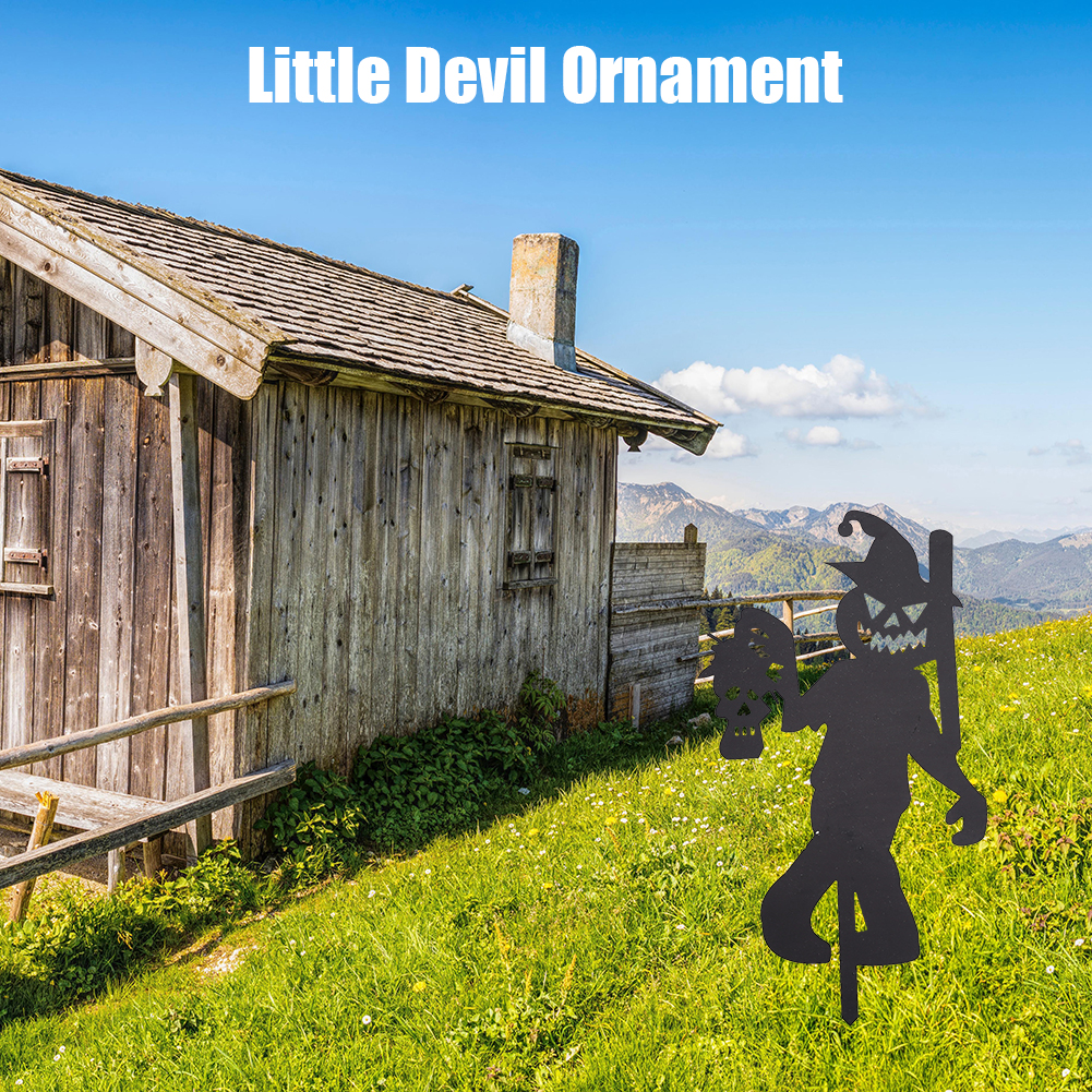 Halloween Prop Silhouette Art Ornaments Metal Stake Sculpture Garden Decors Shadow Yard Terror Party Decor