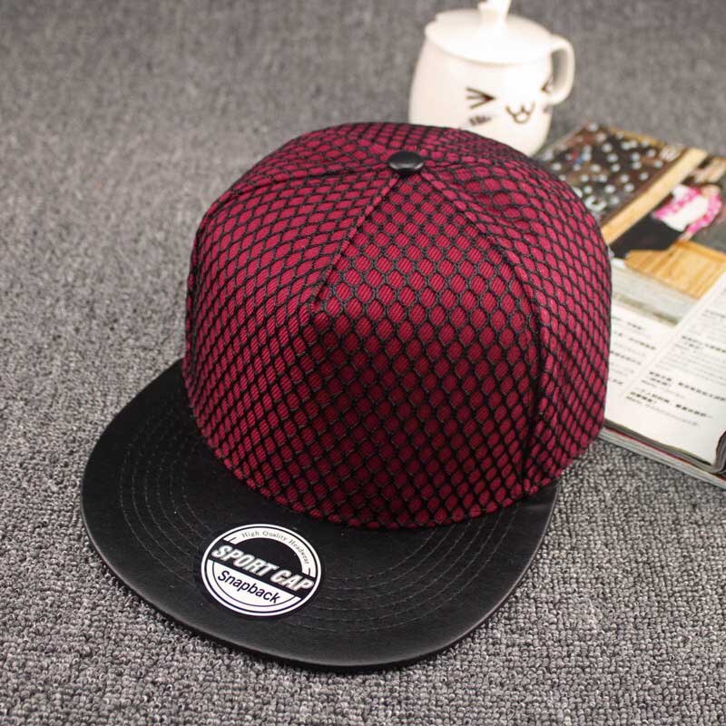 Doitbest berretto da Baseball in maglia estiva coreana nuova lavagna leggera per uomo donna adolescenti Casual Bone Hip Hop cappellini Snapback cappelli da sole: Burgundy