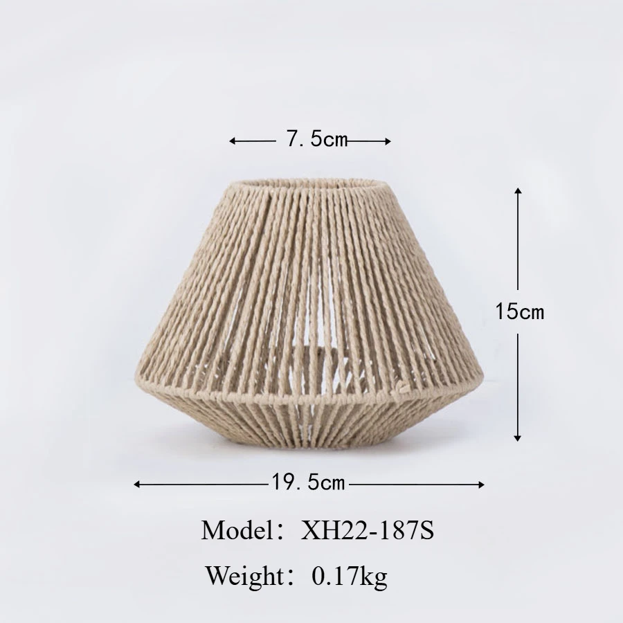 Landelijke stijl imitatie rotan lampenkap puur handgeweven papieren touw kamer gastgezin koffieshop handgemaakte creatieve verlichting decor