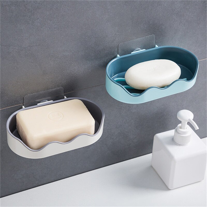 Kreatywny w kształcie fali bezdotykowa mydelniczka półka łazienkowa ściany wiszące narzędzia ścienne samoprzylepne mydelniczki mydelniczka @ 5