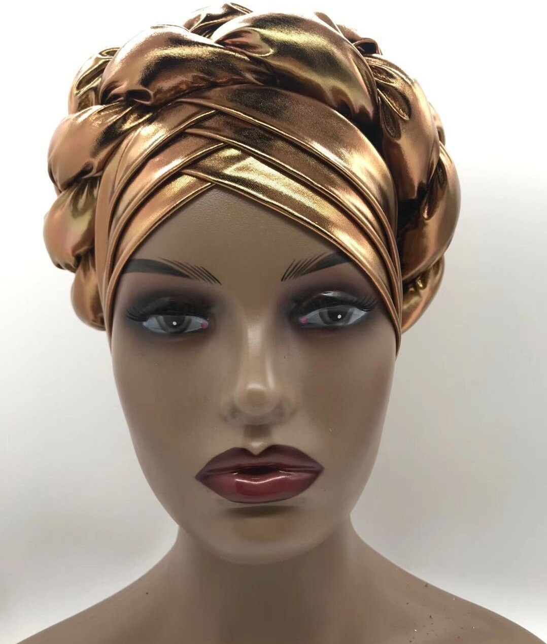 African Braid Turbans For Women Auto Gele Headties Nigerian Female Turban Caps Cross Ready To Wear Head Wraps Bonnet