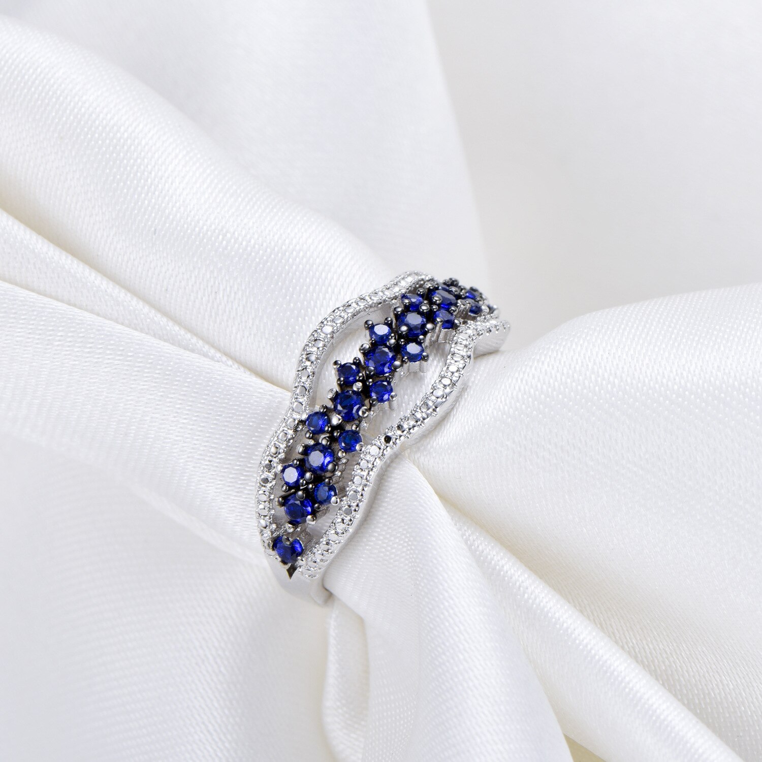 S925 prata cor safira anel de diamante jóias para mulher 925 sterling bizuteria anillos azul topázio pedra preciosa safira anel