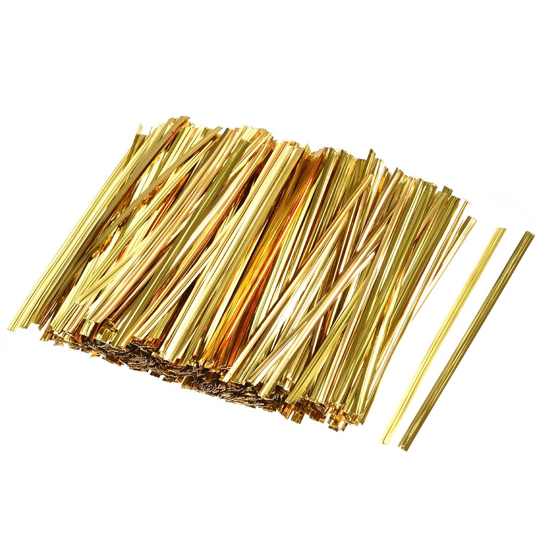 Uxcell 500Pcs Lange Sterke Twist Ties 2.4 Inch Plastic Sluiting Tie Gouden Voor Huis, Bedrijf, Instellingen