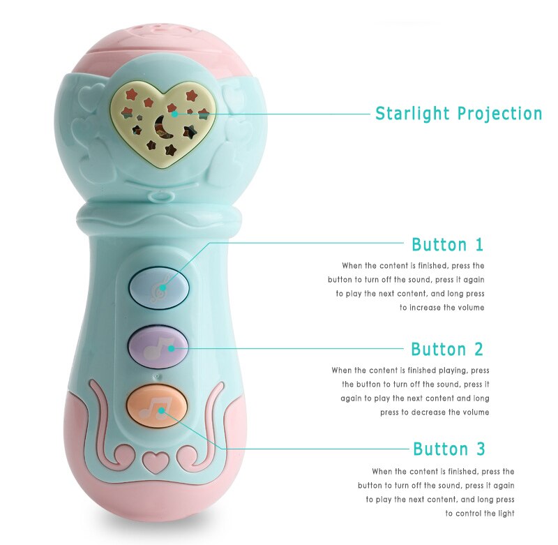 0-3 Jaar Oude Kinderen Muziek Beat Drum Machine Licht Projectie Puzzel Vroege Onderwijs Wijsheid Bell Muziek Verlichting speelgoed