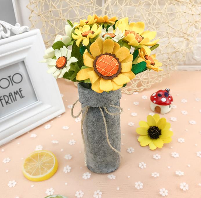 Forskjellig type filt stoff filt blomster dekorasjon gratis skjæringe diy materiale pakke håndlaget klut blomst til: 2