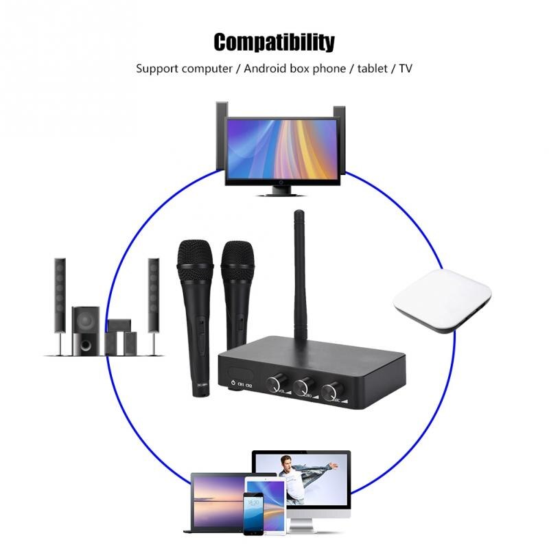 Mini Machine de karaoké sans fil de WIFI de KTV à la maison tenue dans la main avec deux Microphone