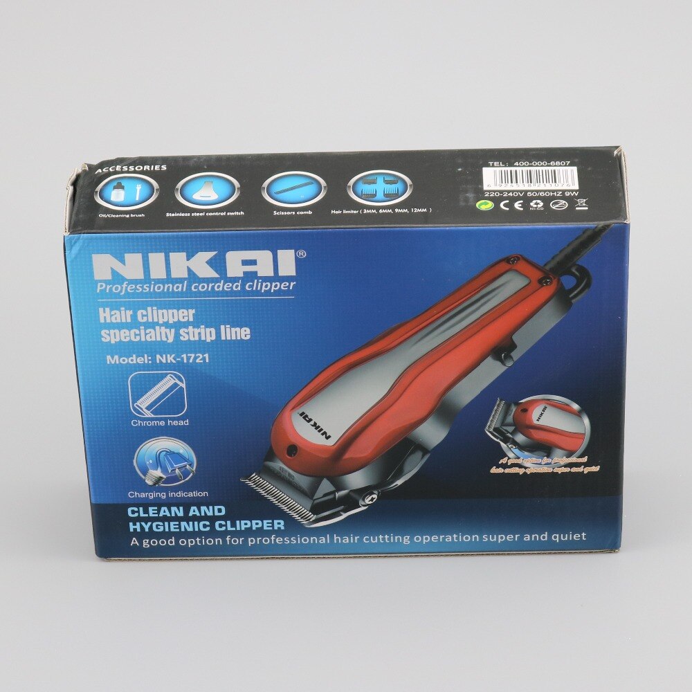 Corded electric hair clipper wire hair trimmer cut hair cutter hair cutting machine barber tool attachment 4 comb