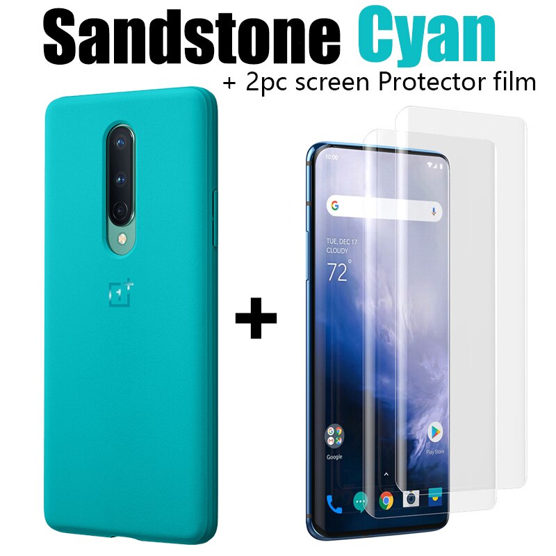 Officiellt original oneplus 8 pro fodral nylon stötfångare fodral sandsten bumper karbon bumper fodral genomskinligt stötfångare fodral för oneplus 8 8 pro: För en plus 8 / Sandsten cyan