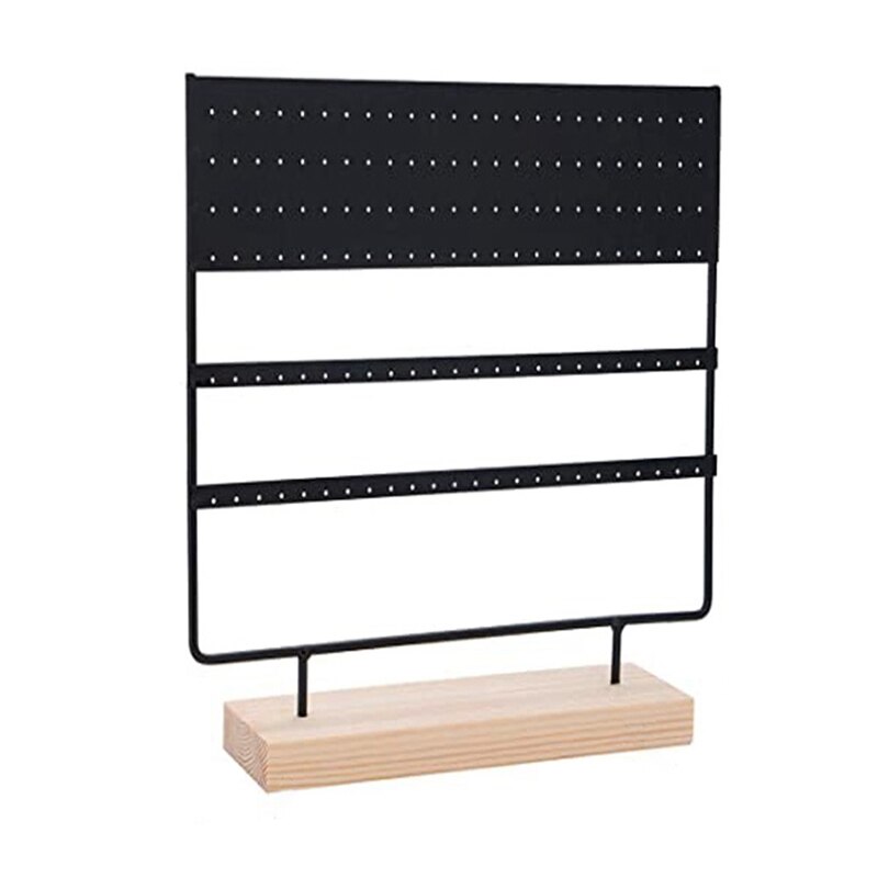 Oorbel Stand Display Rack 3-Tier Oor Stud Houder Sieraden Organisator Oor Stud Oorbel Houder 144 Gaten Met Hout base