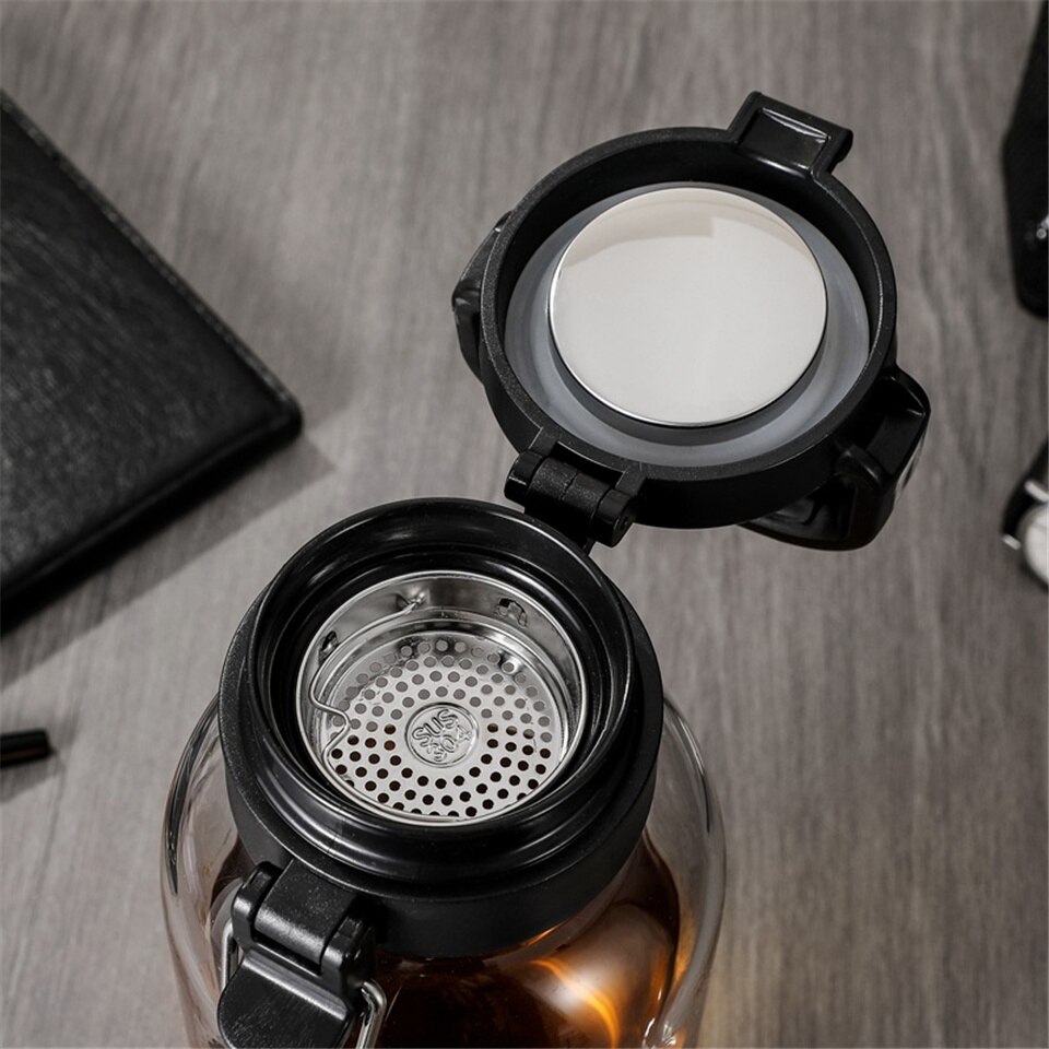 600/1000/1500/2000ml Große Kapazität Glas Wasser Flasche draussen Wandern Camping Fitnessstudio Sport Getränk Flasche mit Tragbaren Seil Griff